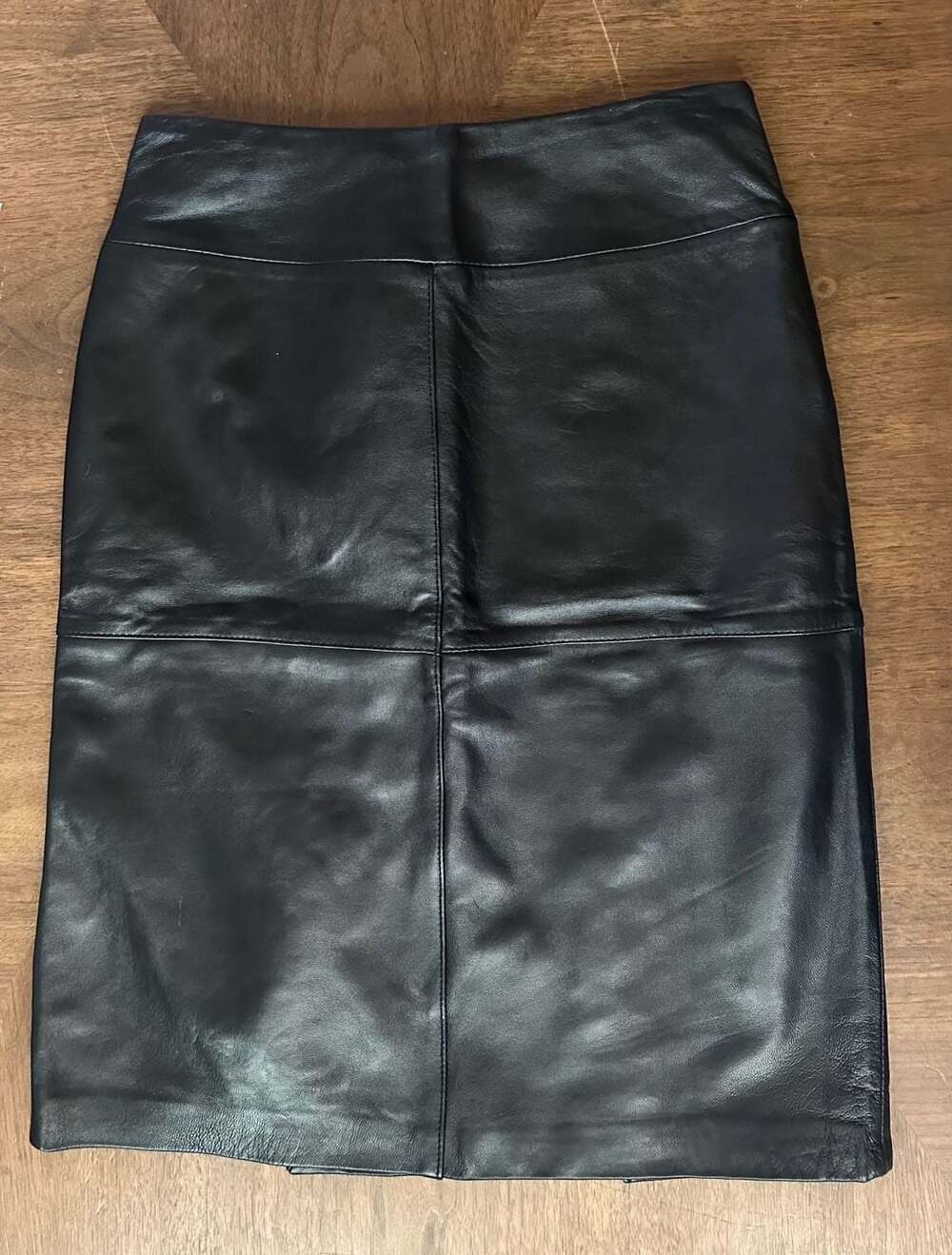 Jaclyn Smith Black Genuine Leather Mini Skirt